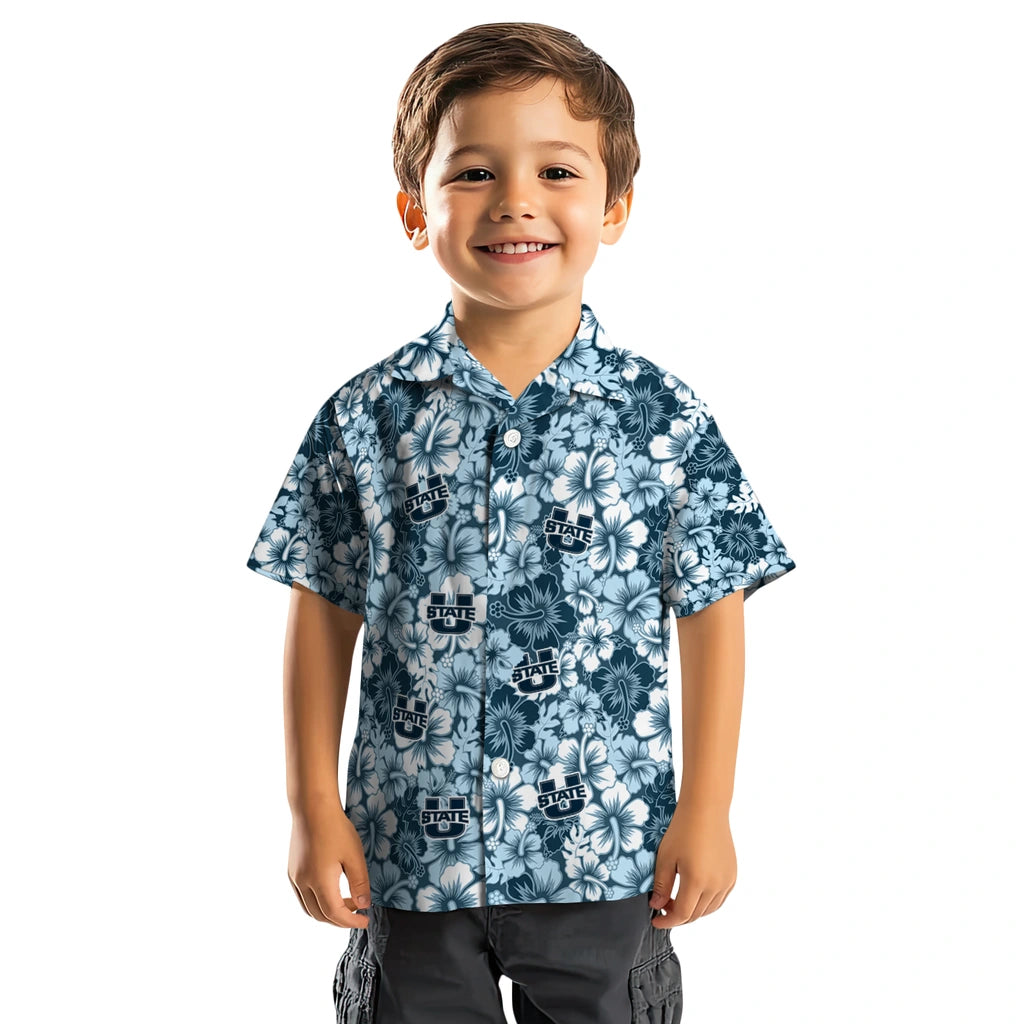 Utah State Aggies Hawaiian Shirt - Hibiscus Blooms | Hula Hawaiian Shirts