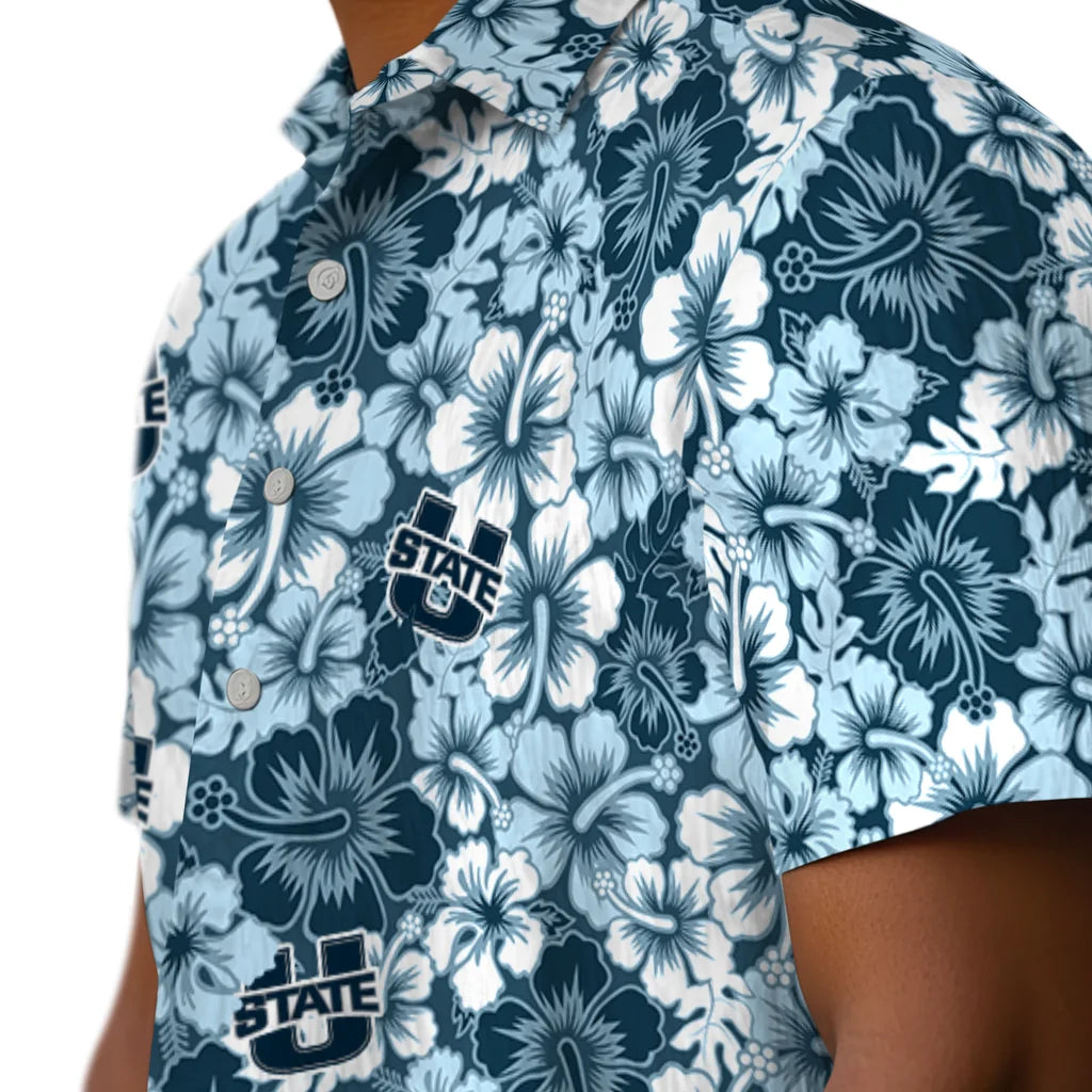 Utah State Aggies Hawaiian Shirt - Hibiscus Blooms | Hula Hawaiian Shirts