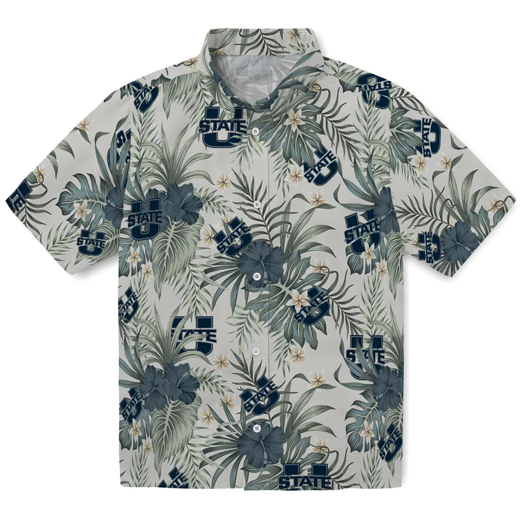 Utah State Aggies Hawaiian Shirt - Hibiscus Designs | Hula Hawaiian Shirts