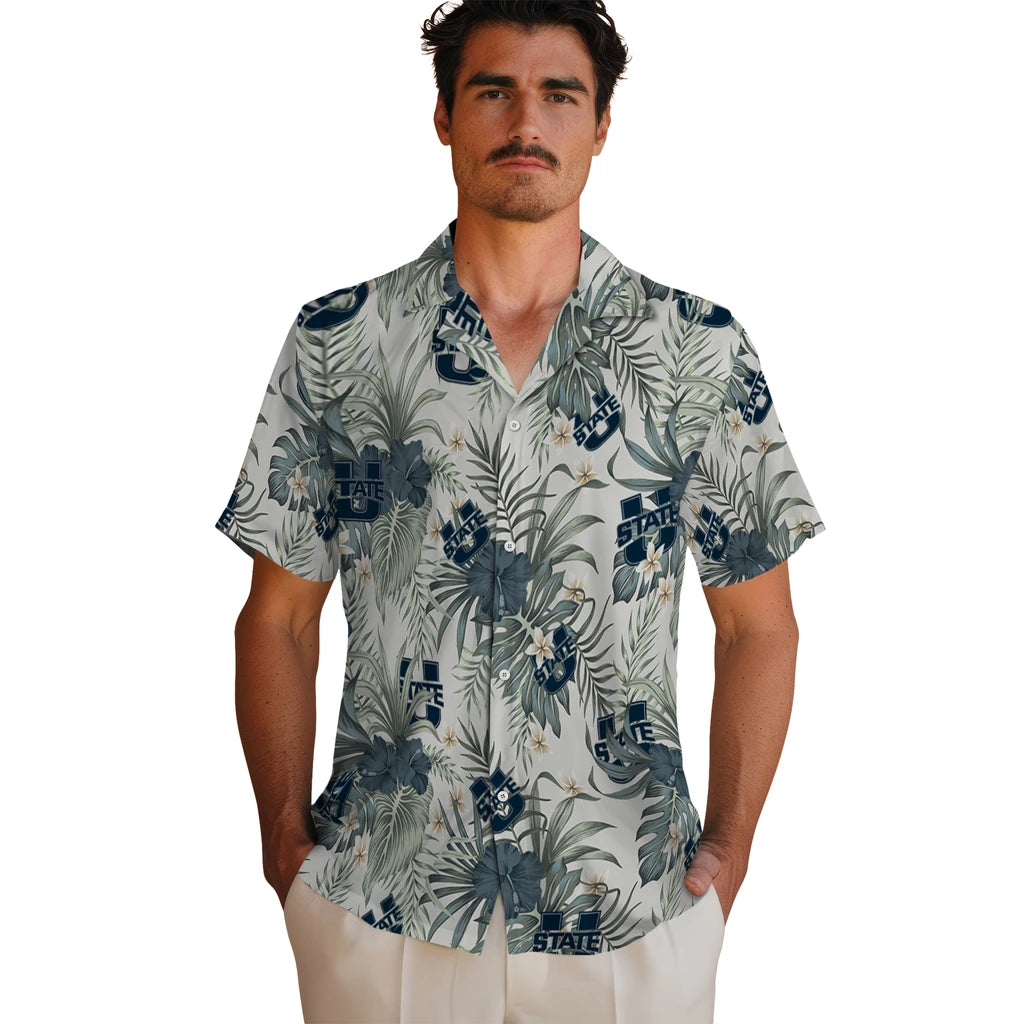 Utah State Aggies Hawaiian Shirt - Hibiscus Designs | Hula Hawaiian Shirts