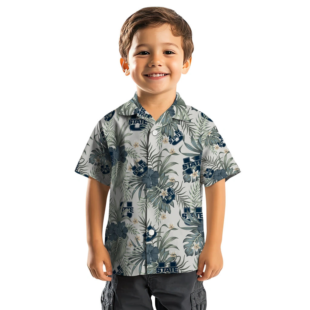 Utah State Aggies Hawaiian Shirt - Hibiscus Designs | Hula Hawaiian Shirts