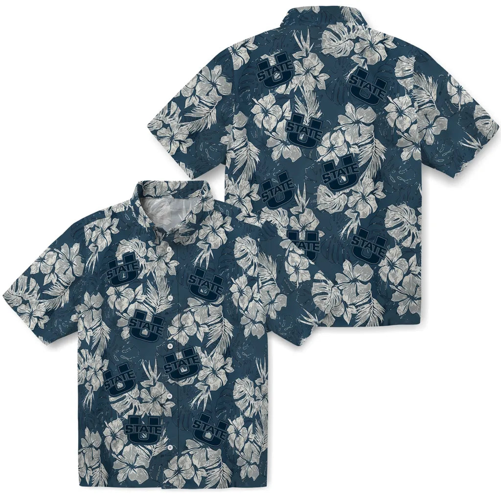 Utah State Aggies Hawaiian Shirt - Hibiscus Flowers | Hula Hawaiian Shirts