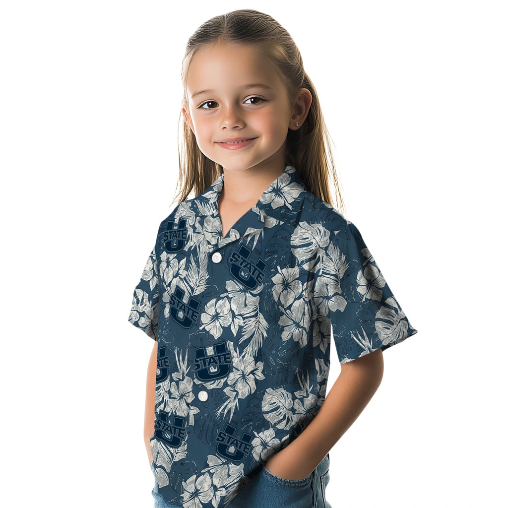 Utah State Aggies Hawaiian Shirt - Hibiscus Flowers | Hula Hawaiian Shirts