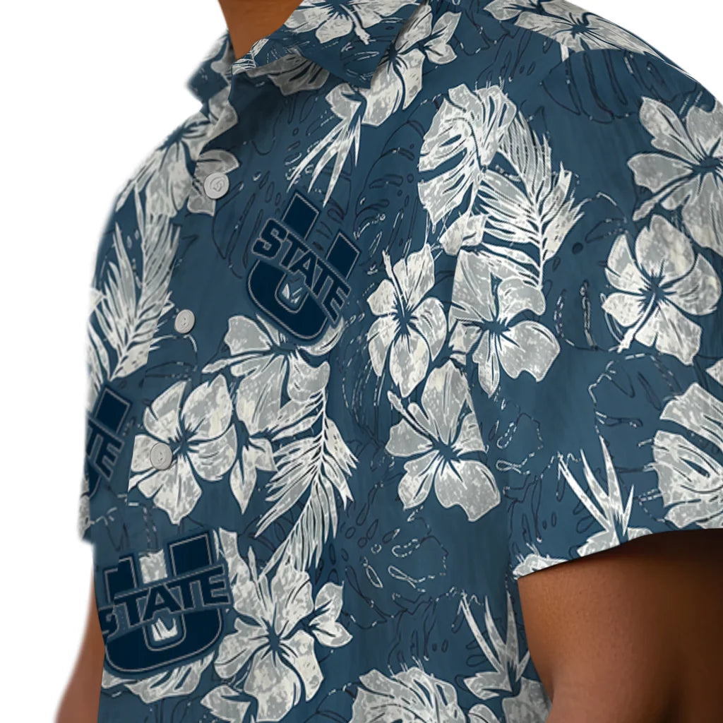 Utah State Aggies Hawaiian Shirt - Hibiscus Flowers | Hula Hawaiian Shirts