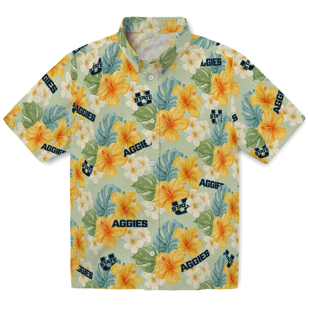 Utah State Aggies Hawaiian Shirt - Hibiscus Mood | Hula Hawaiian Shirts