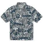 Utah State Aggies Hawaiian Shirt - Hibiscus Overlay | Hula Hawaiian Shirts