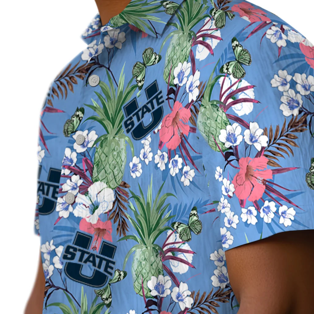 Utah State Aggies Hawaiian Shirt - Pineapple Bouquet | Hula Hawaiian Shirts