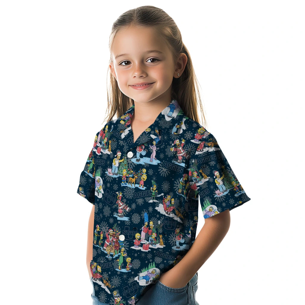 Utah State Aggies Hawaiian Shirt - Simpsons Christmas | Hula Hawaiian Shirts