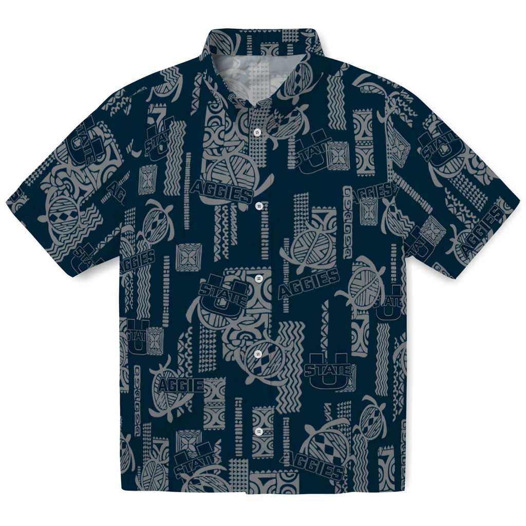 Utah State Aggies Hawaiian Shirt - Turtle Lines | Hula Hawaiian Shirts