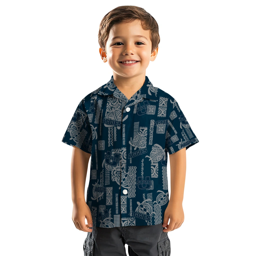 Utah State Aggies Hawaiian Shirt - Turtle Lines | Hula Hawaiian Shirts