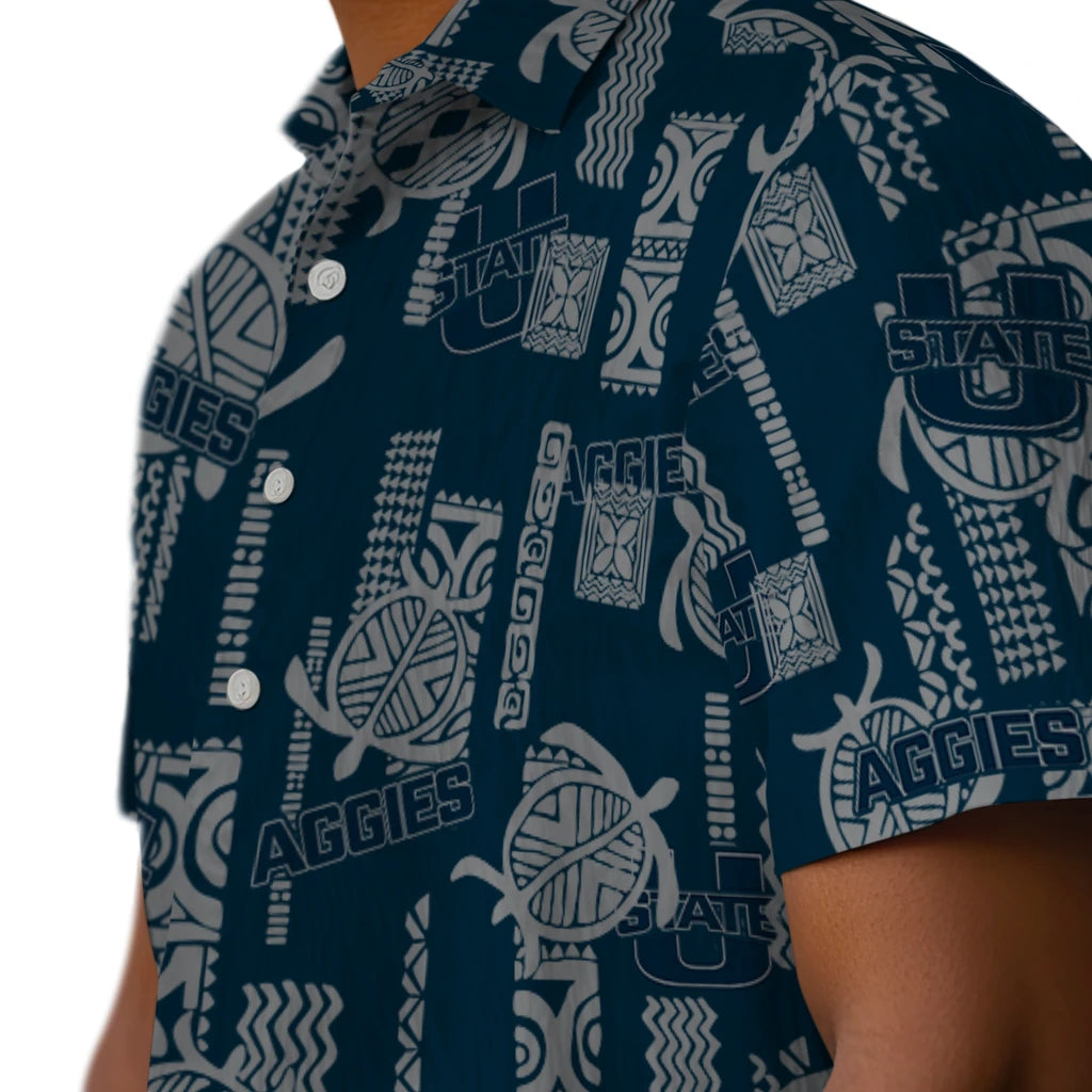 Utah State Aggies Hawaiian Shirt - Turtle Lines | Hula Hawaiian Shirts