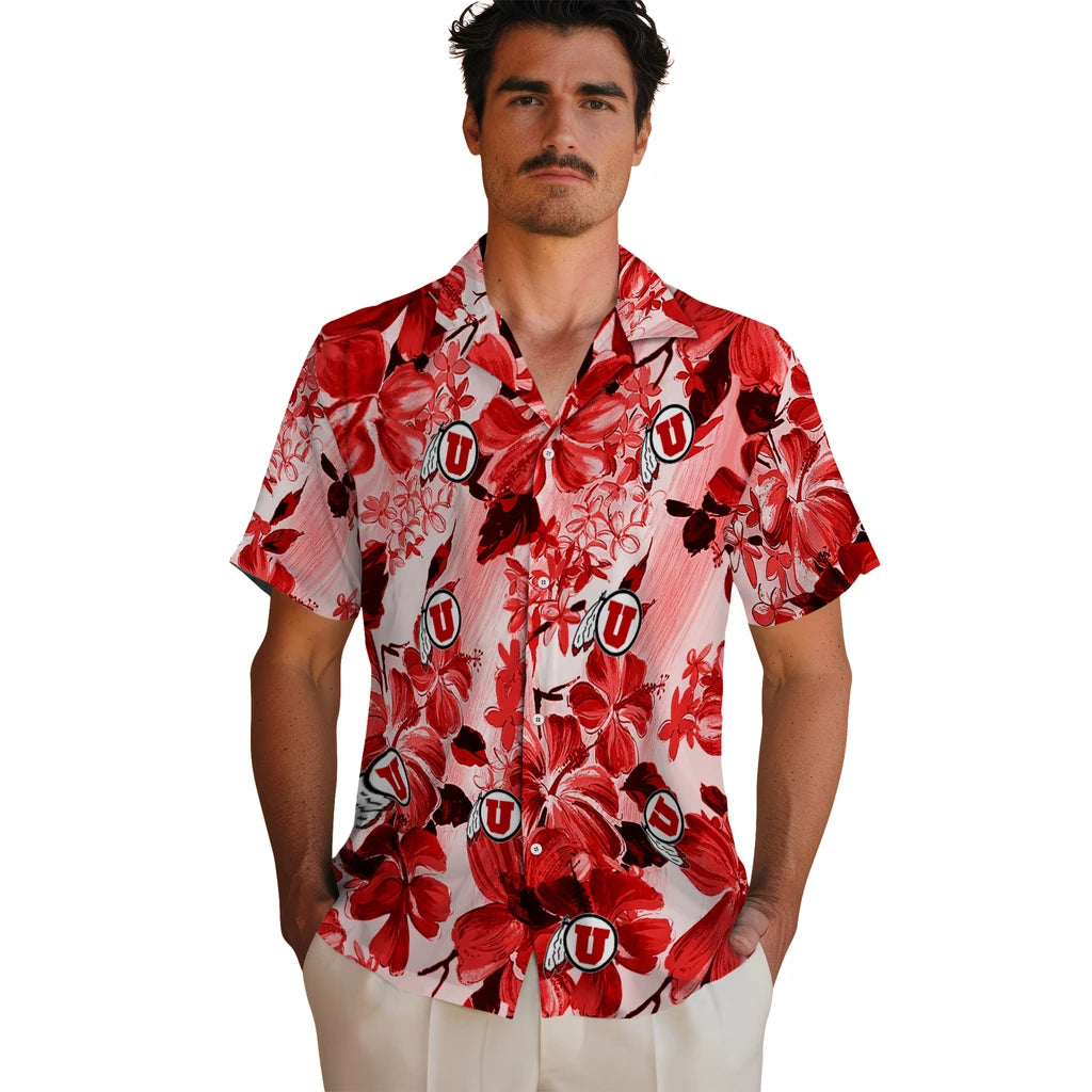 Utah Utes Hawaiian Shirt - Hibiscus Arrangement | Hula Hawaiian Shirts