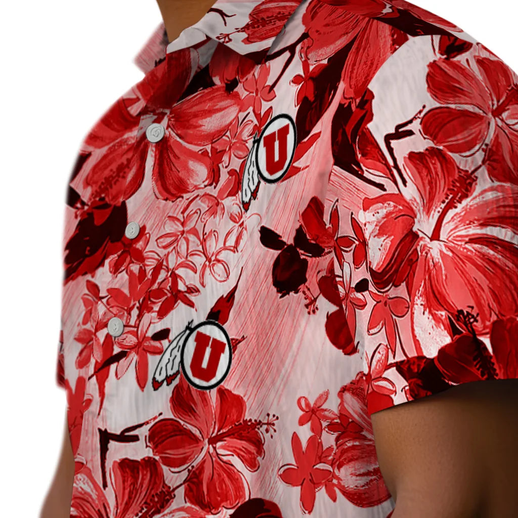Utah Utes Hawaiian Shirt - Hibiscus Arrangement | Hula Hawaiian Shirts