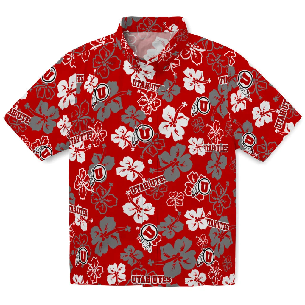 Utah Utes Hawaiian Shirt - Hibiscus Flower Design | Hula Hawaiian Shirts