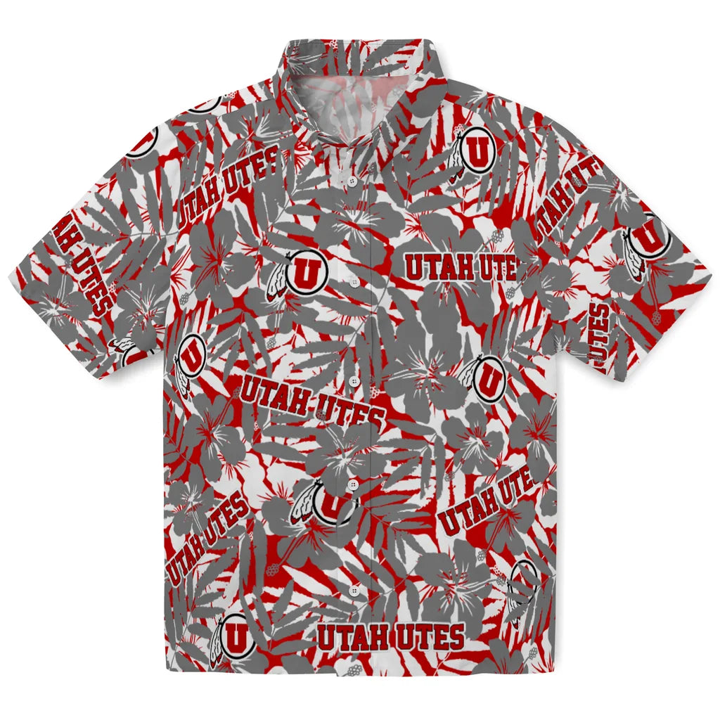 Utah Utes Hawaiian Shirt - Hibiscus Overlay | Hula Hawaiian Shirts