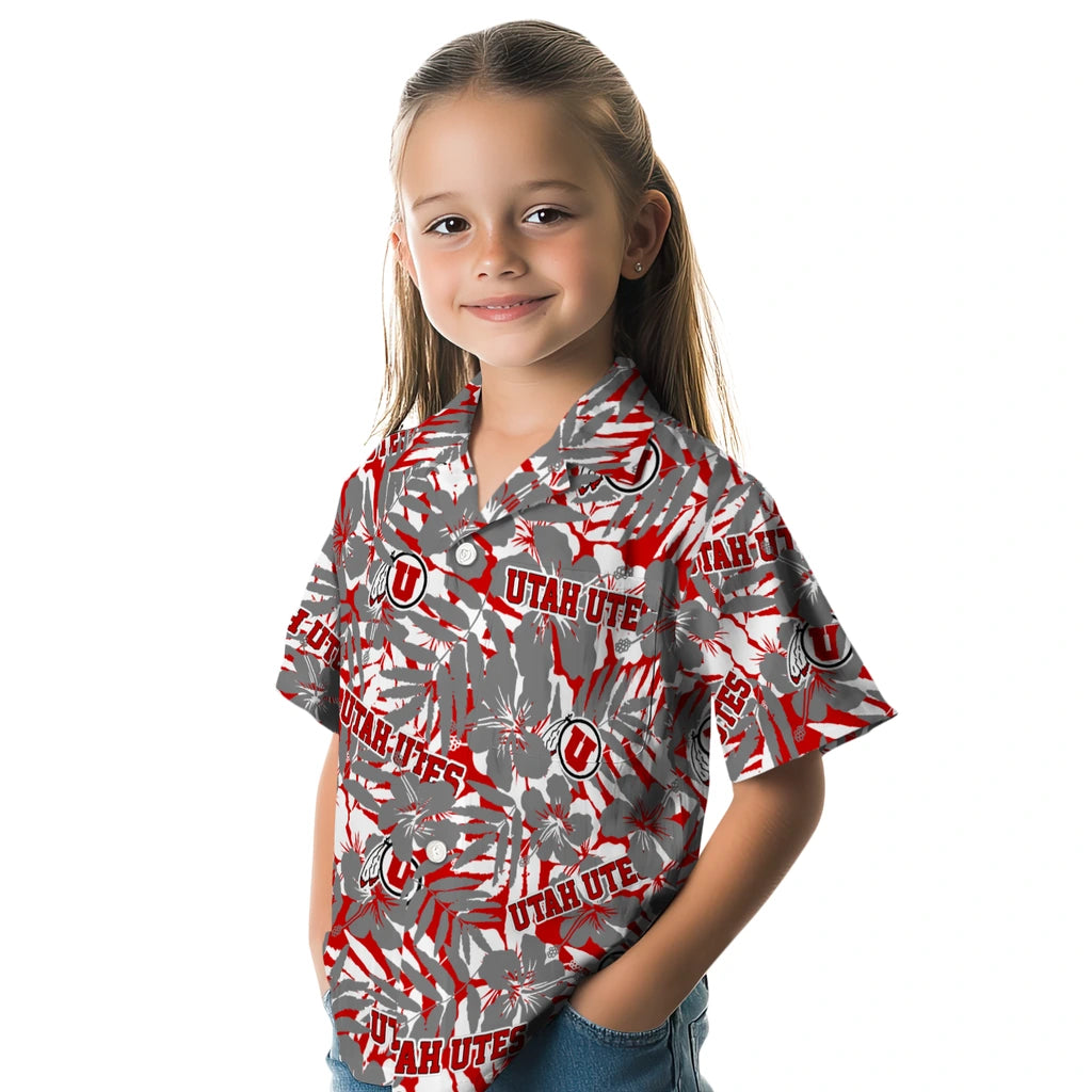 Utah Utes Hawaiian Shirt - Hibiscus Overlay | Hula Hawaiian Shirts