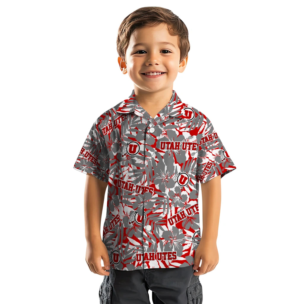 Utah Utes Hawaiian Shirt - Hibiscus Overlay | Hula Hawaiian Shirts