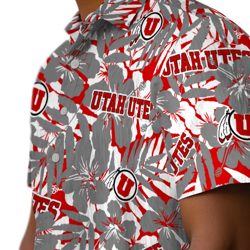 Utah Utes Hawaiian Shirt - Hibiscus Overlay | Hula Hawaiian Shirts