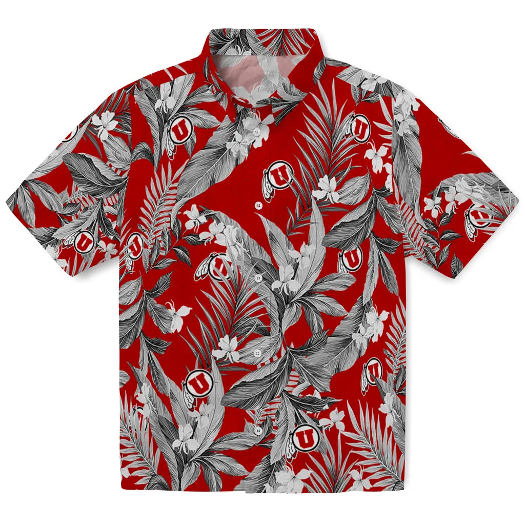 Utah Utes Hawaiian Shirt - Palm Leaves | Hula Hawaiian Shirts