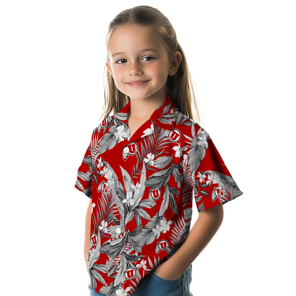 Utah Utes Hawaiian Shirt - Palm Leaves | Hula Hawaiian Shirts