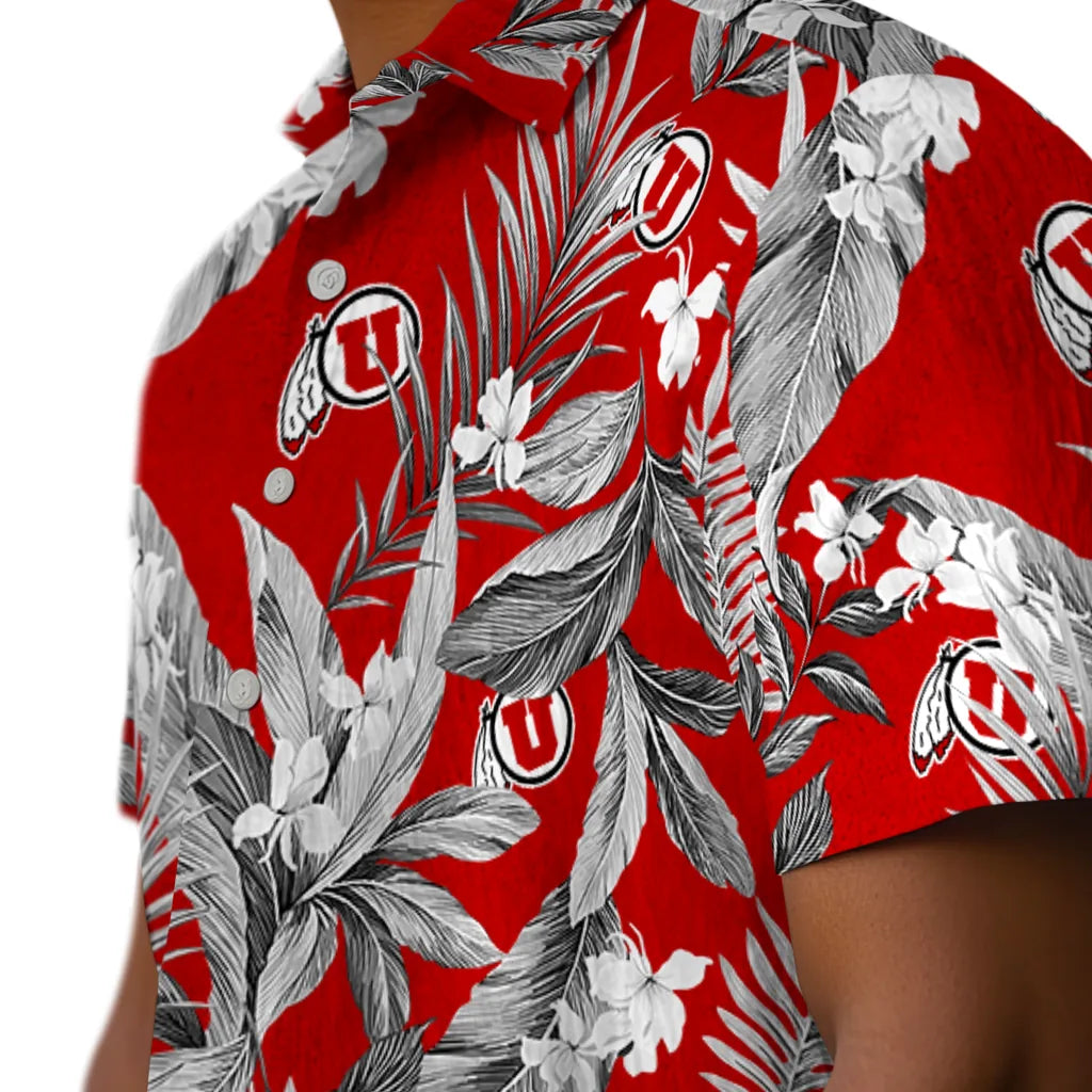 Utah Utes Hawaiian Shirt - Palm Leaves | Hula Hawaiian Shirts