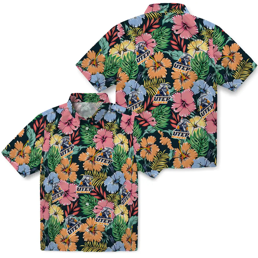 UTEP Miners Hawaiian Shirt - Brilliant Hibiscus Garden | Hula Hawaiian Shirts
