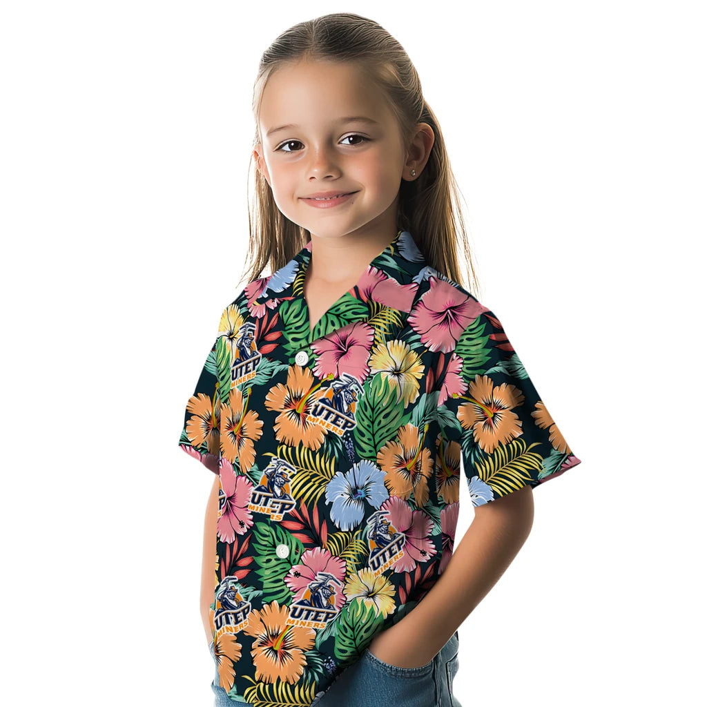 UTEP Miners Hawaiian Shirt - Brilliant Hibiscus Garden | Hula Hawaiian Shirts