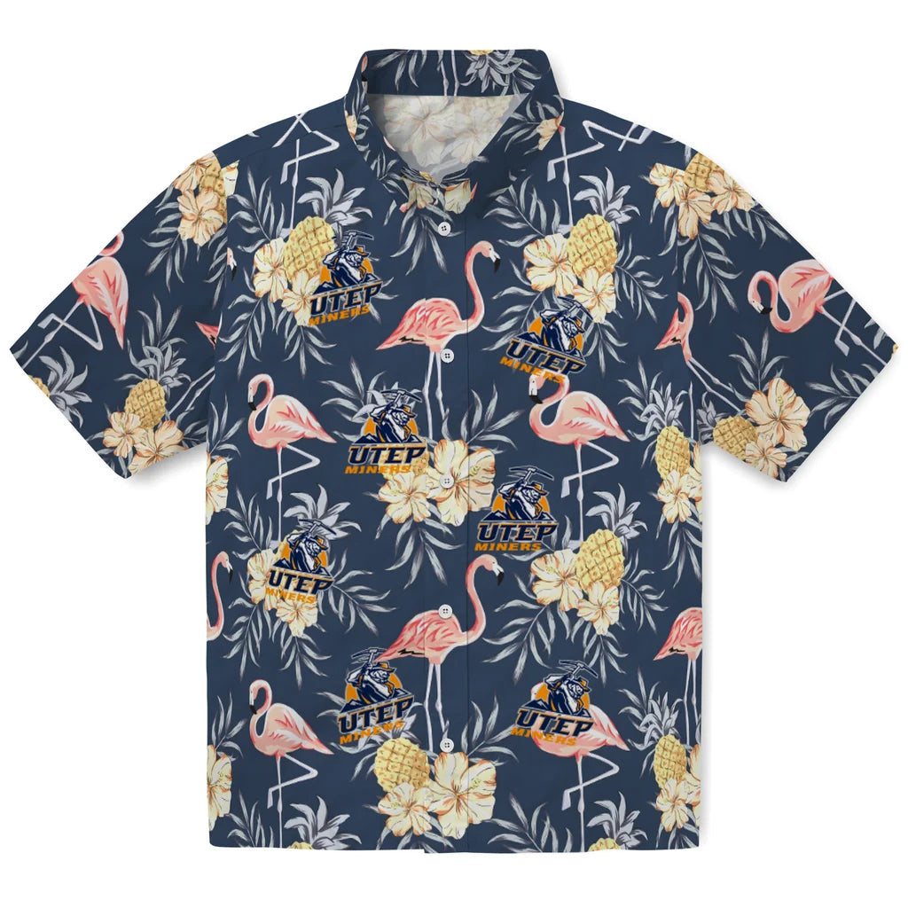UTEP Miners Hawaiian Shirt - Flamingo Hibiscus | Hula Hawaiian Shirts