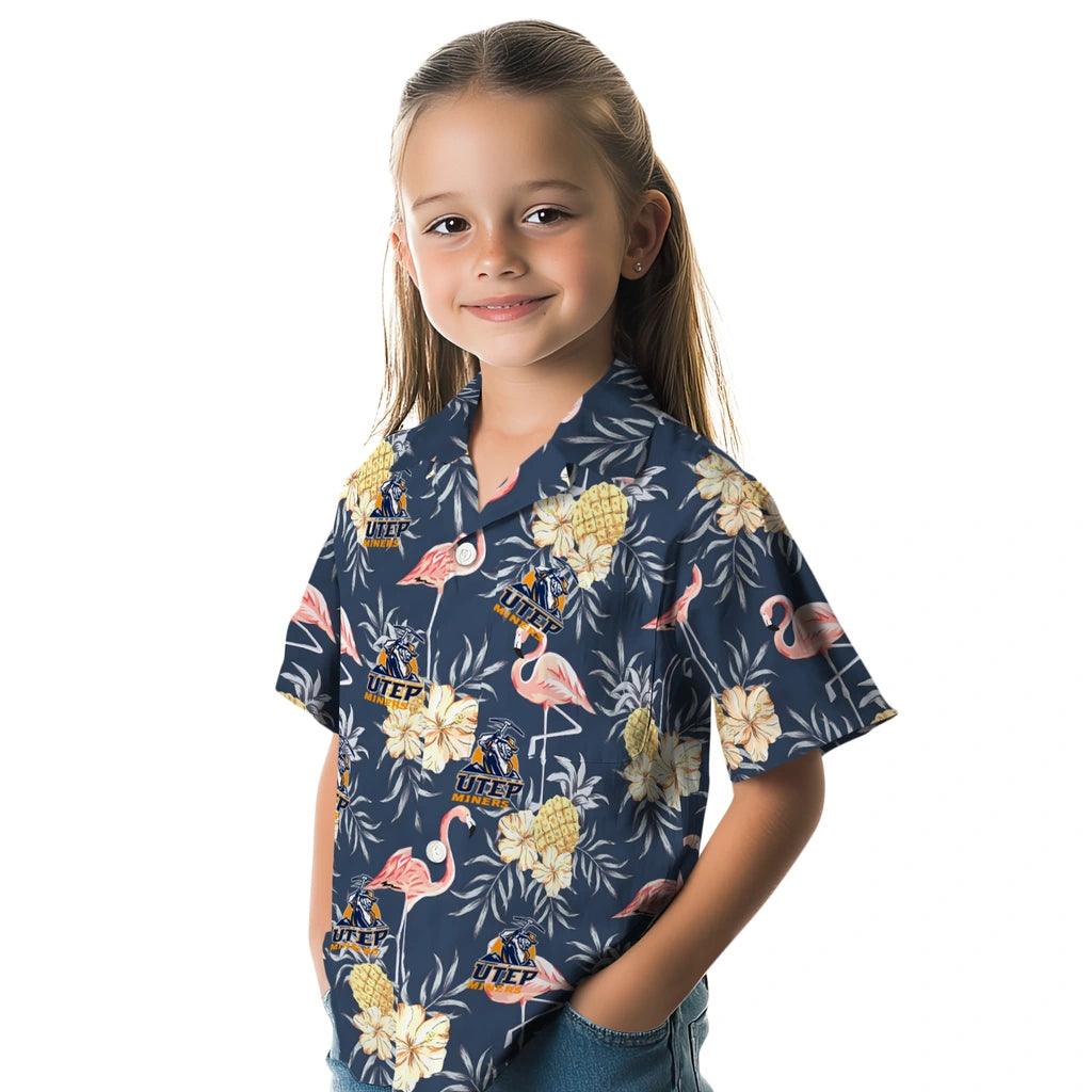 UTEP Miners Hawaiian Shirt - Flamingo Hibiscus | Hula Hawaiian Shirts