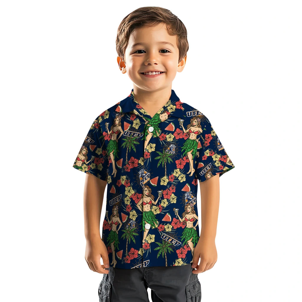 UTEP Miners Hawaiian Shirt - Hawaiian Girls Design | Hula Hawaiian Shirts