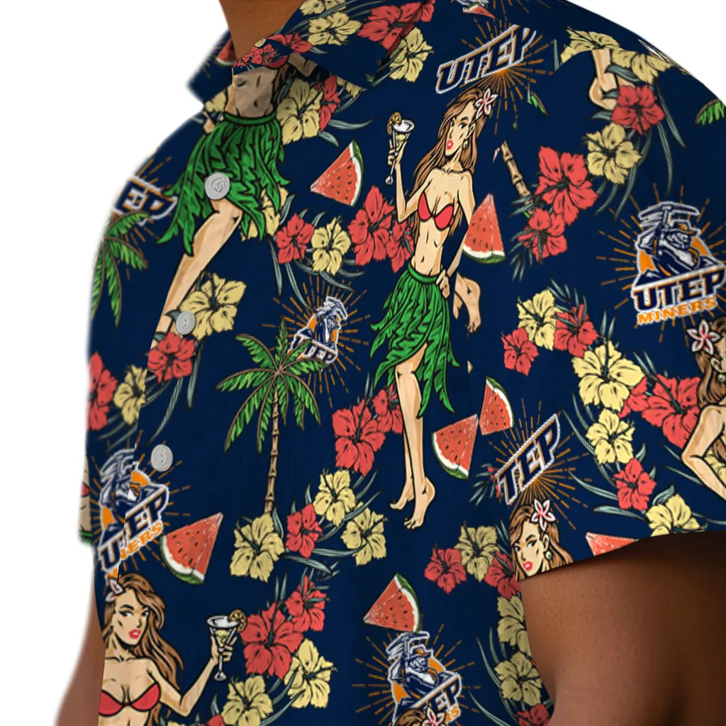 UTEP Miners Hawaiian Shirt - Hawaiian Girls Design | Hula Hawaiian Shirts