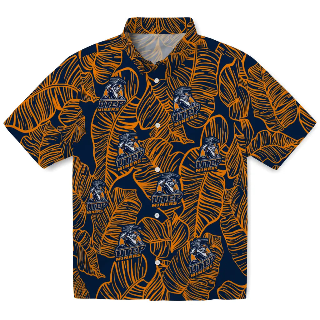 UTEP Miners Hawaiian Shirt - Leaf Outline | Hula Hawaiian Shirts