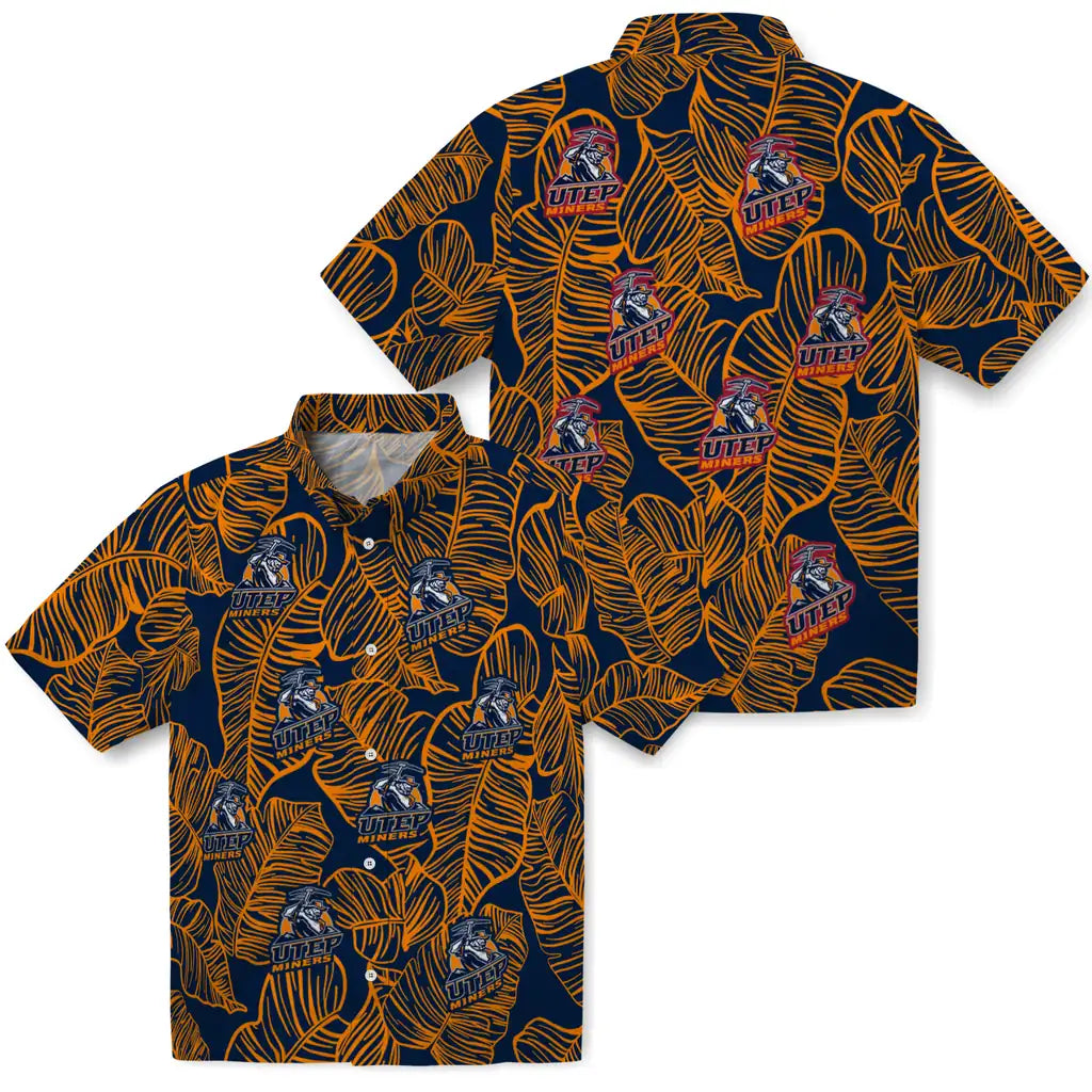 UTEP Miners Hawaiian Shirt - Leaf Outline | Hula Hawaiian Shirts