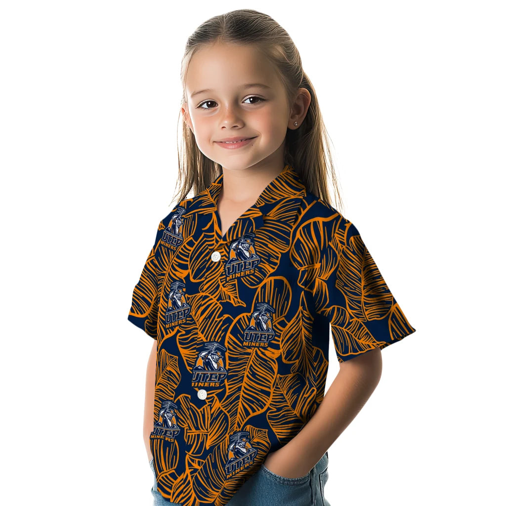 UTEP Miners Hawaiian Shirt - Leaf Outline | Hula Hawaiian Shirts