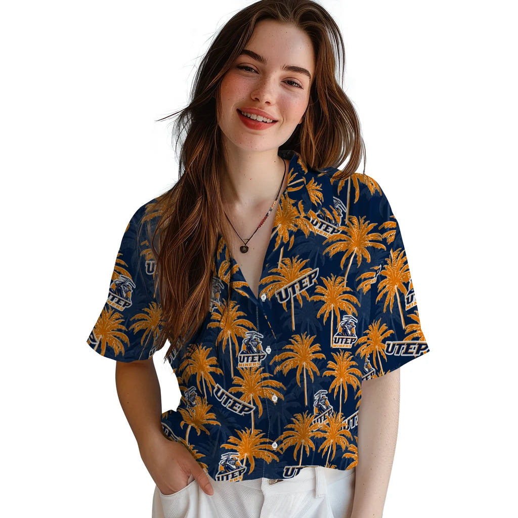 UTEP Miners Hawaiian Shirt - Palm Tree Motif | Hula Hawaiian Shirts