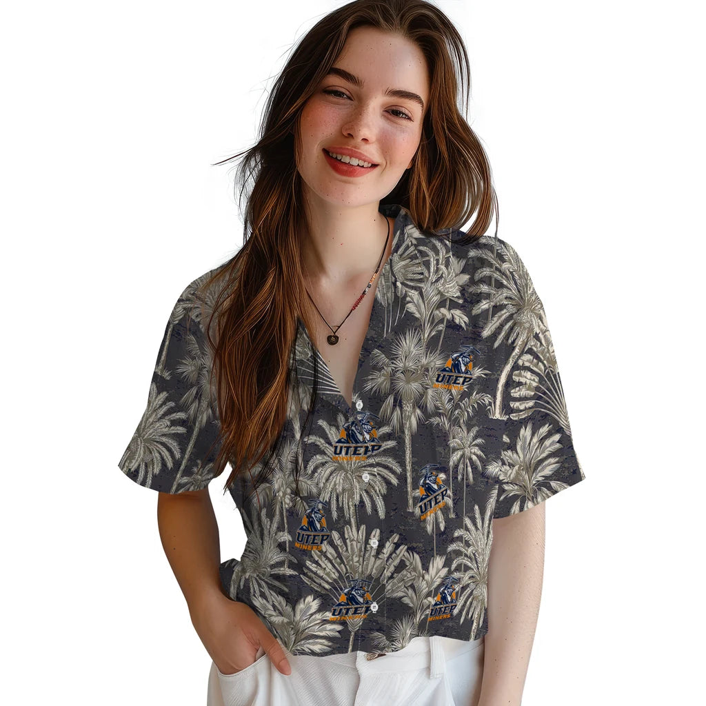 UTEP Miners Hawaiian Shirt - Vintage Palm Tree | Hula Hawaiian Shirts