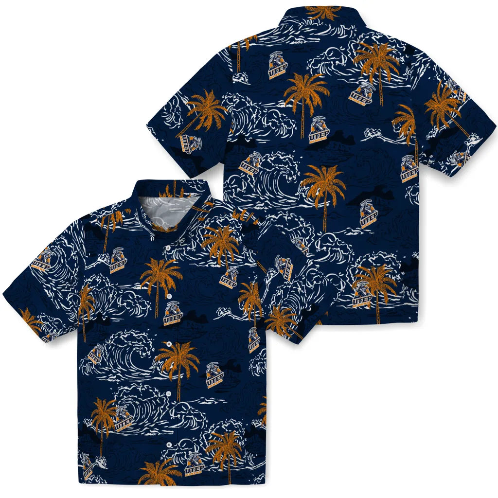 UTEP Miners Hawaiian Shirt - Wave Palm | Hula Hawaiian Shirts