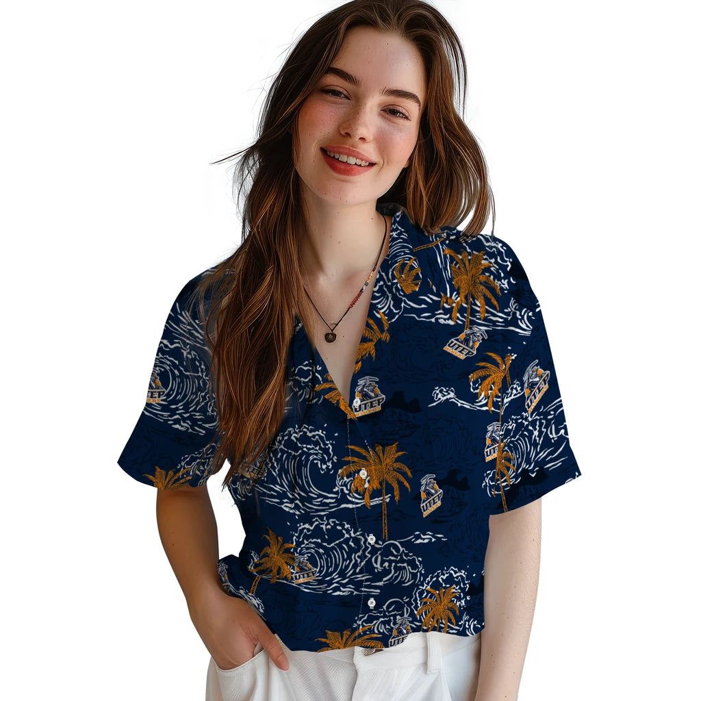 UTEP Miners Hawaiian Shirt - Wave Palm | Hula Hawaiian Shirts