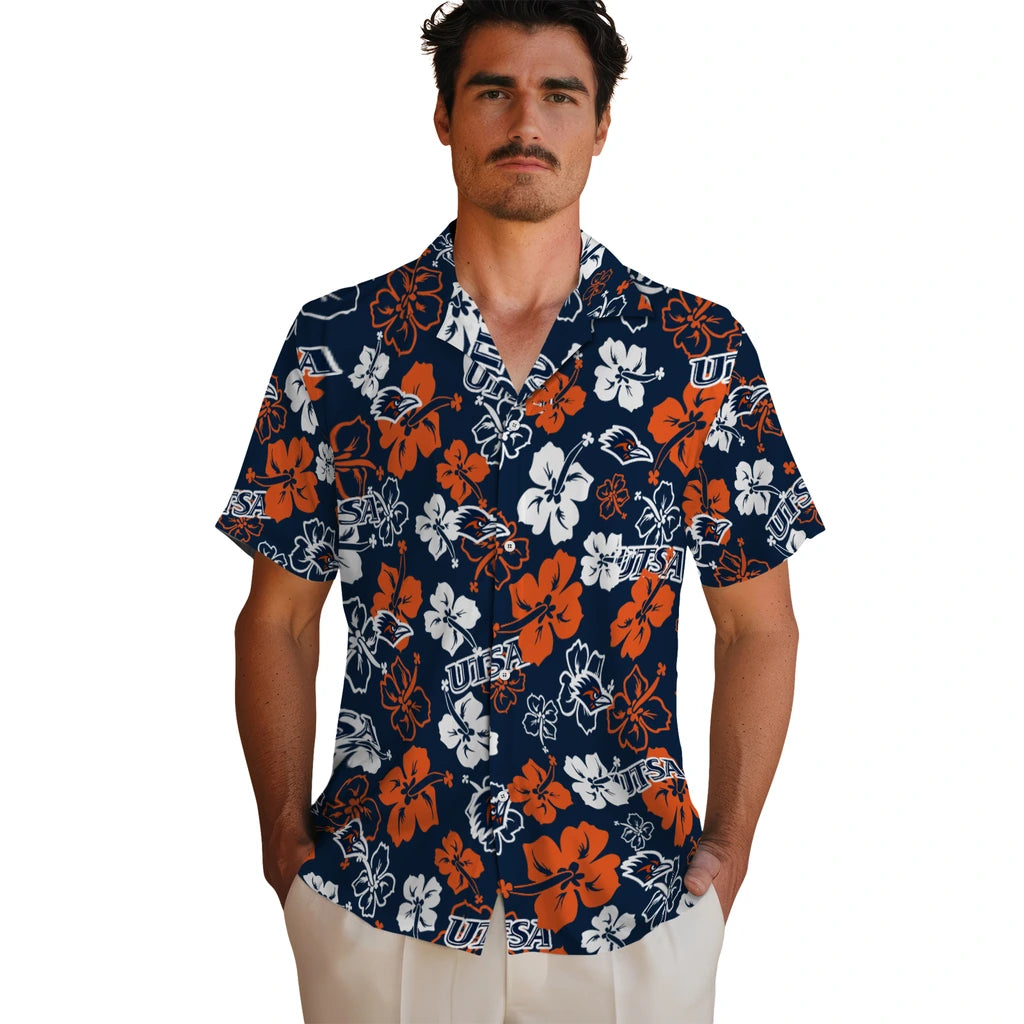 UTSA Roadrunners Hawaiian Shirt - Hibiscus Flower Design | Hula Hawaiian Shirts