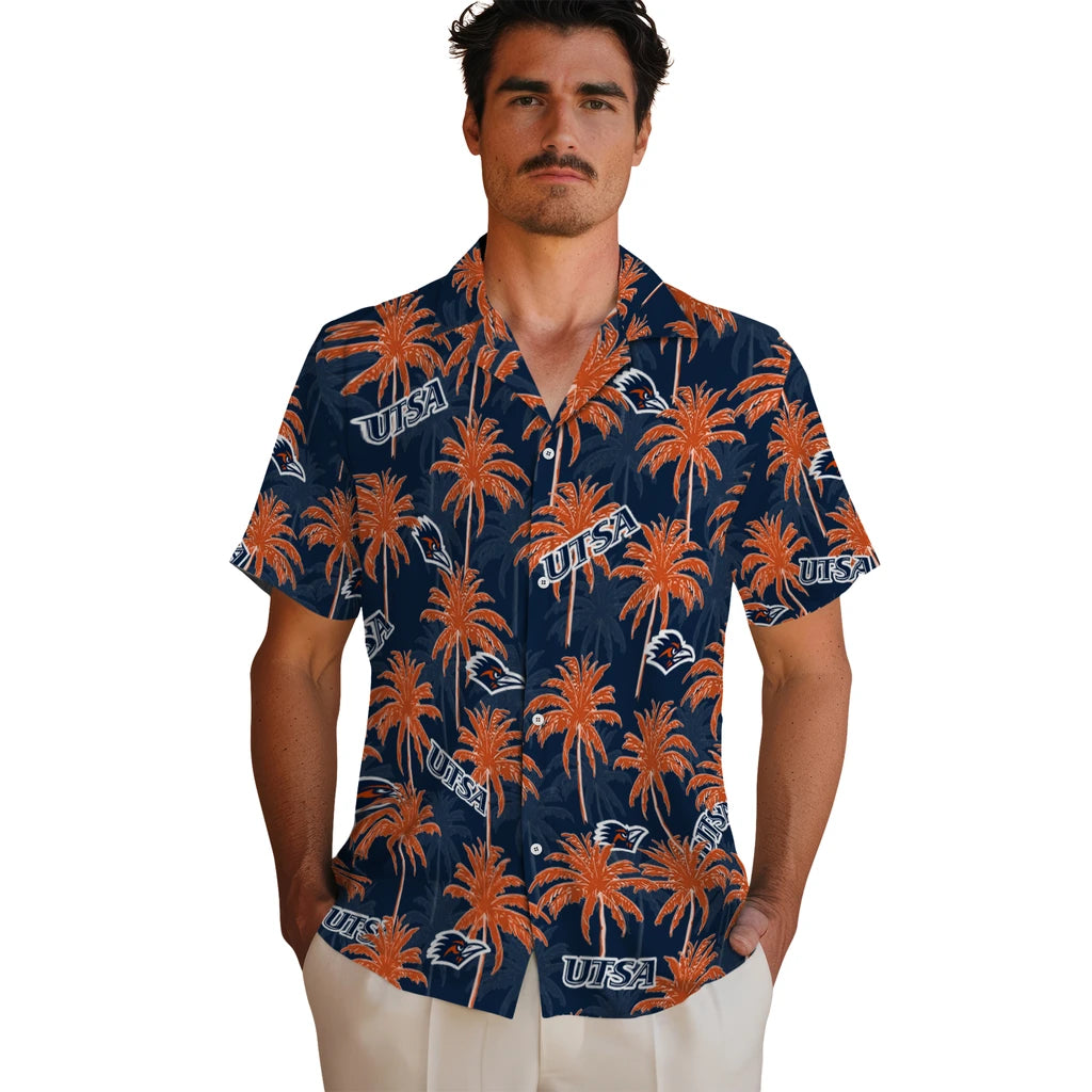 UTSA Roadrunners Hawaiian Shirt - Palm Tree Motif | Hula Hawaiian Shirts