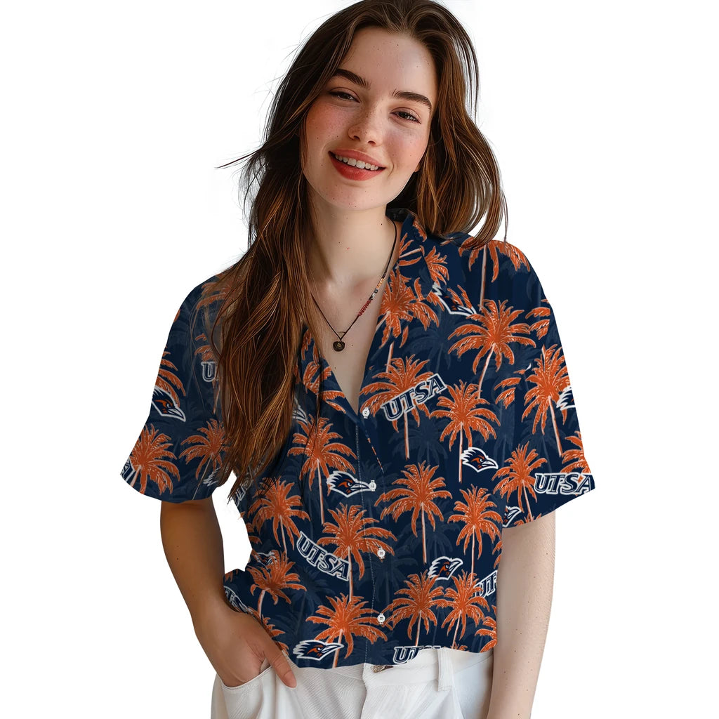 UTSA Roadrunners Hawaiian Shirt - Palm Tree Motif | Hula Hawaiian Shirts