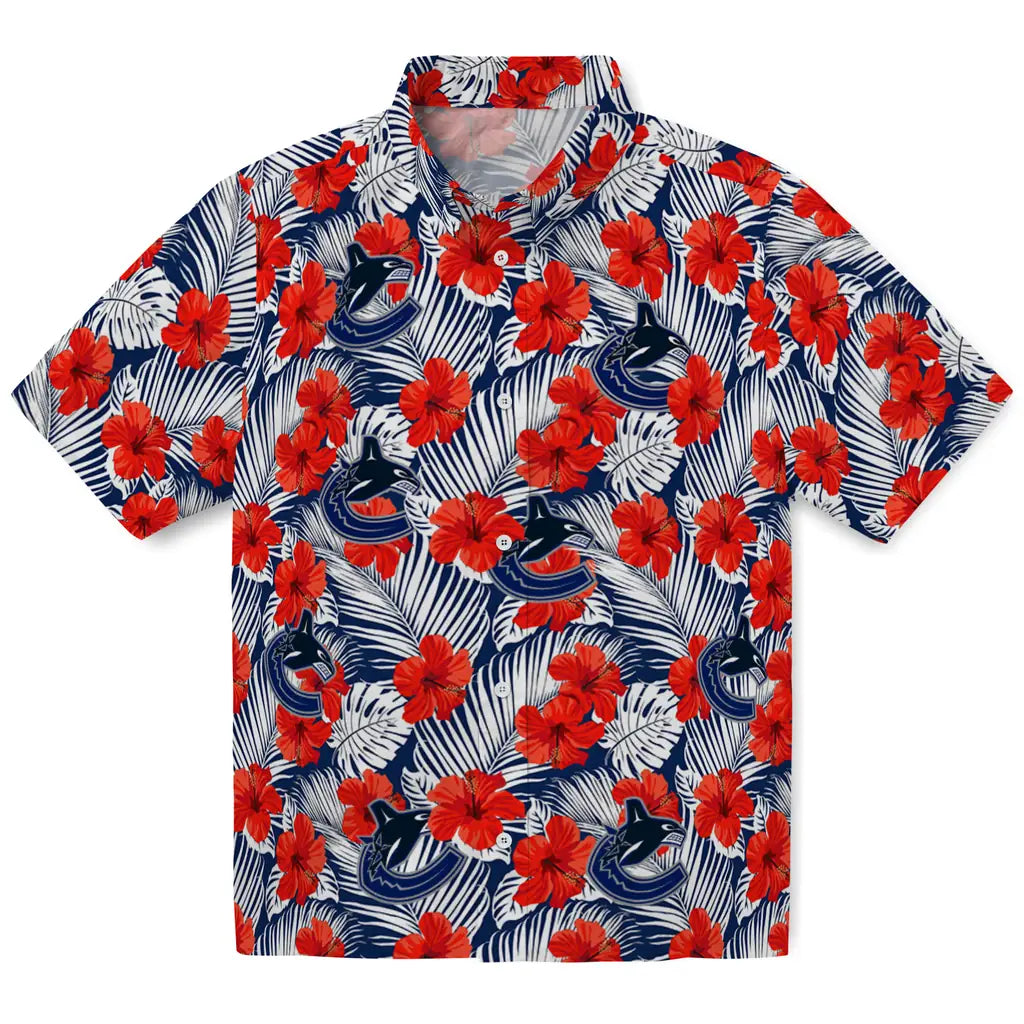Vancouver Canucks Hawaiian Shirt - Hibiscus Fiesta | Hula Hawaiian Shirts