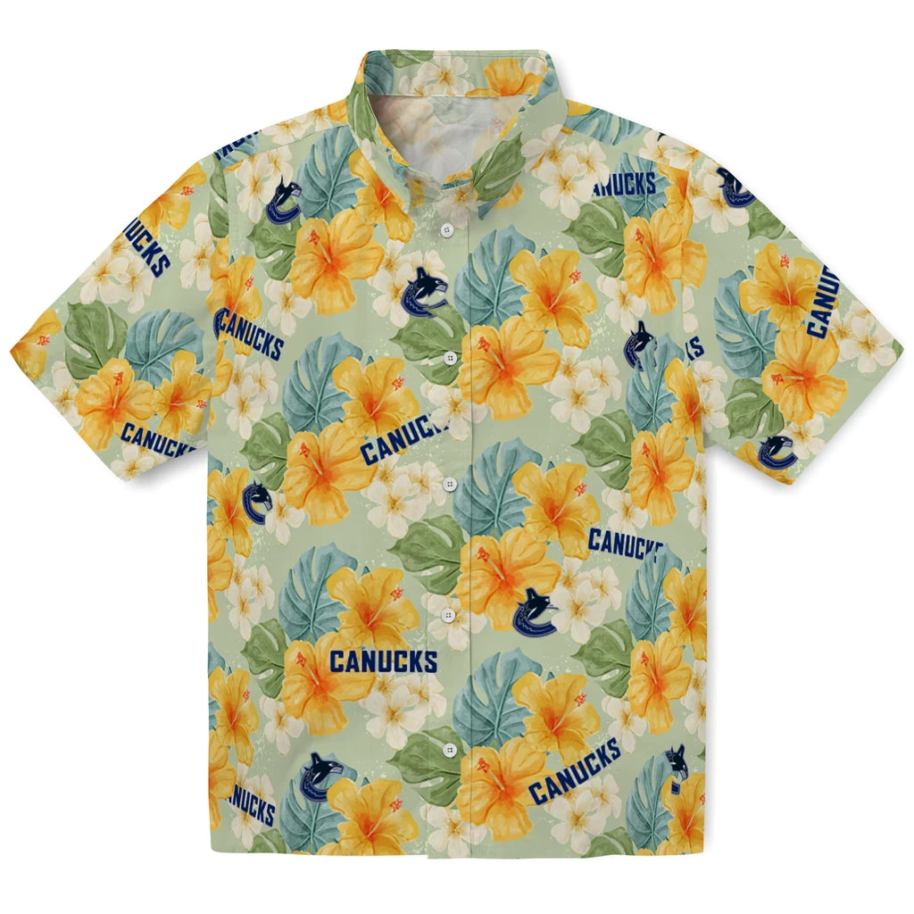 Vancouver Canucks Hawaiian Shirt - Hibiscus Mood | Hula Hawaiian Shirts