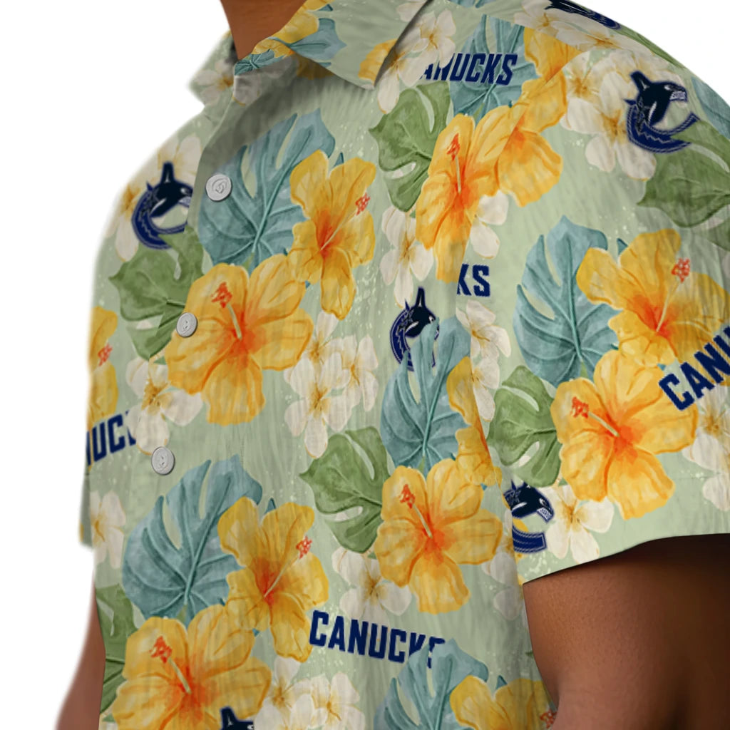 Vancouver Canucks Hawaiian Shirt - Hibiscus Mood | Hula Hawaiian Shirts