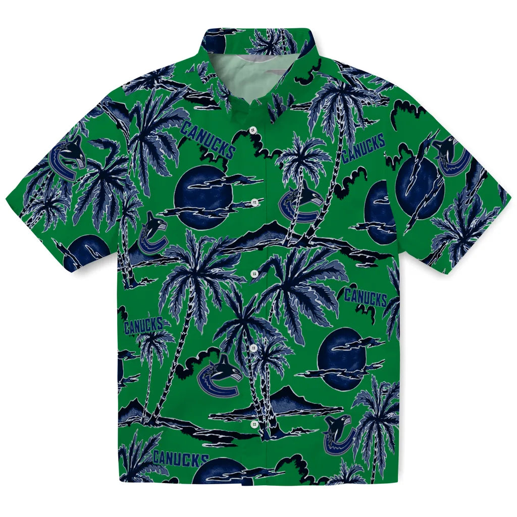 Vancouver Canucks Hawaiian Shirt - Palm Sunset | Hula Hawaiian Shirts