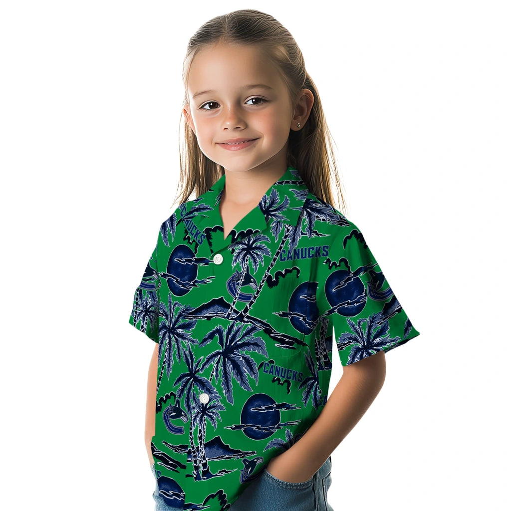 Vancouver Canucks Hawaiian Shirt - Palm Sunset | Hula Hawaiian Shirts