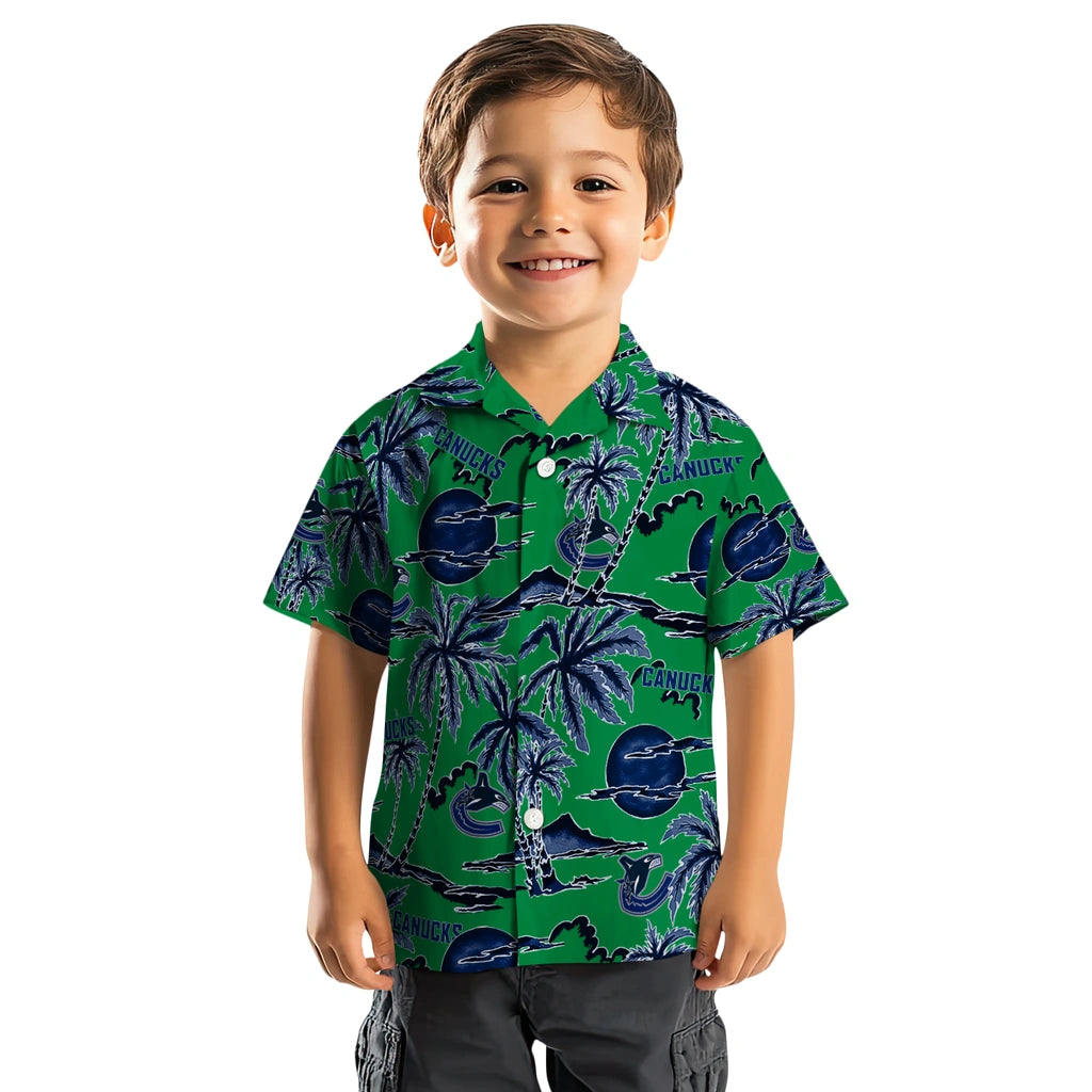 Vancouver Canucks Hawaiian Shirt - Palm Sunset | Hula Hawaiian Shirts