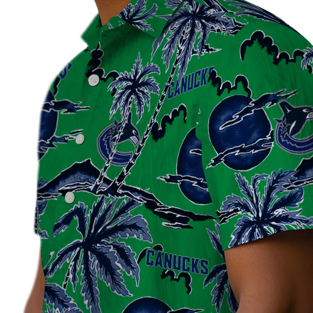 Vancouver Canucks Hawaiian Shirt - Palm Sunset | Hula Hawaiian Shirts