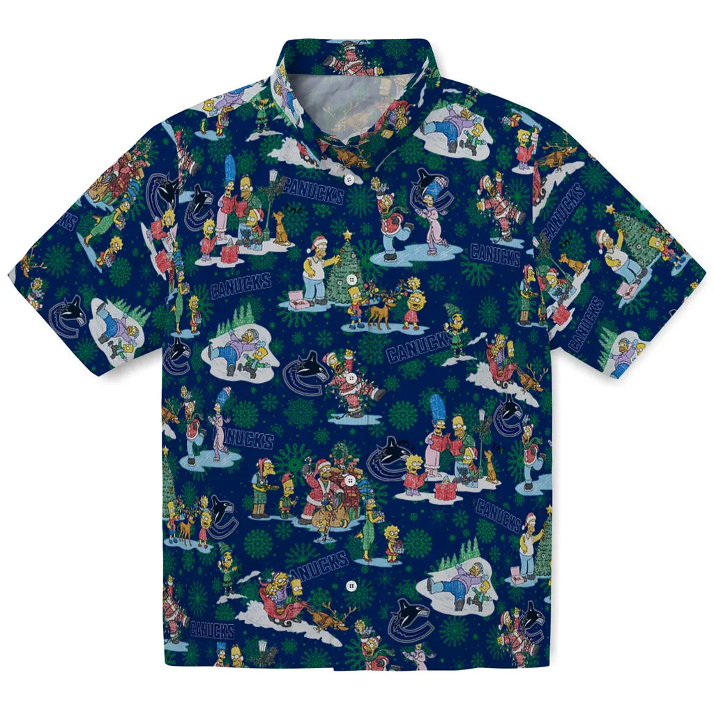 Vancouver Canucks Hawaiian Shirt - Simpsons Christmas | Hula Hawaiian Shirts