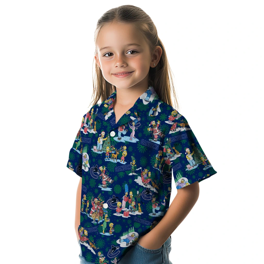 Vancouver Canucks Hawaiian Shirt - Simpsons Christmas | Hula Hawaiian Shirts